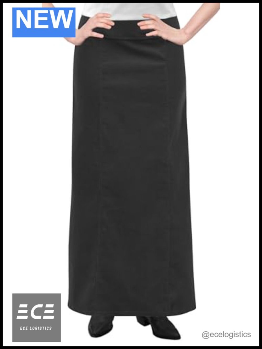 Women's Long Ankle Length Maxi Stretch Corduroy A-Line Panel Skirt